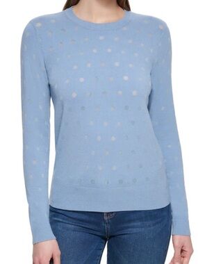 Karl Lagerfeld Paris Light Blue Lightweight Crewneck Sweater Size Medium